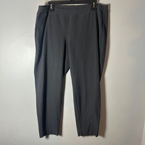 EILEEN FISHER Charcoal Grey Knit Stretch‎ Pull On Cropped Pants Women's XL TG